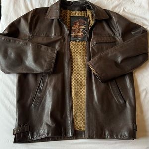 Men’s large DG furs smooth soft leather jacket